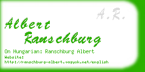 albert ranschburg business card